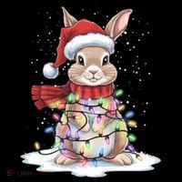 Christmas Tree Lights Rabbit Santa Hat Holiday Xmas Gift Ornament thumb 1