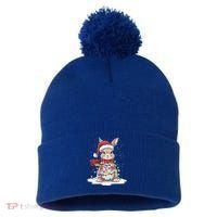 Christmas Tree Lights Rabbit Santa Hat Holiday Xmas Gift Pom Pom 12in Knit Beanie thumb 0