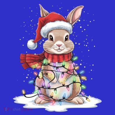 Christmas Tree Lights Rabbit Santa Hat Holiday Xmas Gift Toddler Hoodie