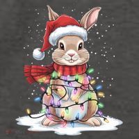 Christmas Tree Lights Rabbit Santa Hat Holiday Xmas Gift Vector Backpack thumb 2