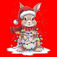 Christmas Tree Lights Rabbit Santa Hat Holiday Xmas Gift Santa Hat thumb 1
