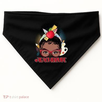 Cute #Teacher Life Afro Puff Bun Teacher USA-Made Doggie Bandana