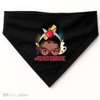 Cute #Teacher Life Afro Puff Bun Teacher USA-Made Doggie Bandana thumb 0