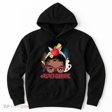 Cute #Teacher Life Afro Puff Bun Teacher Hoodie