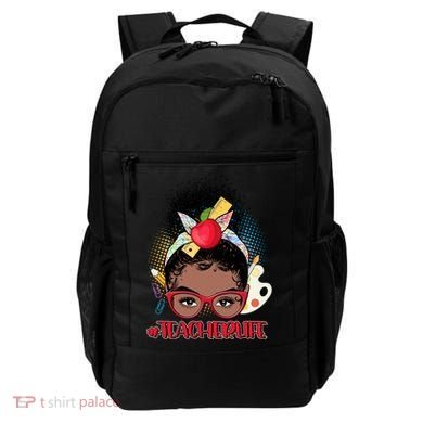 Cute #Teacher Life Afro Puff Bun Teacher Backpack