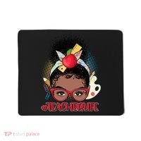 Cute #Teacher Life Afro Puff Bun Teacher Mousepad thumb 0