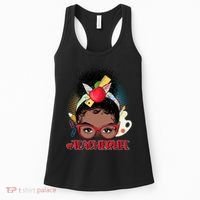 Cute #Teacher Life Afro Puff Bun Teacher Women's Tank Top thumb 0