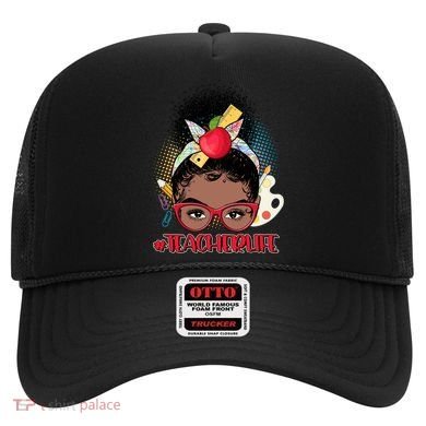 Cute #Teacher Life Afro Puff Bun Teacher Hat