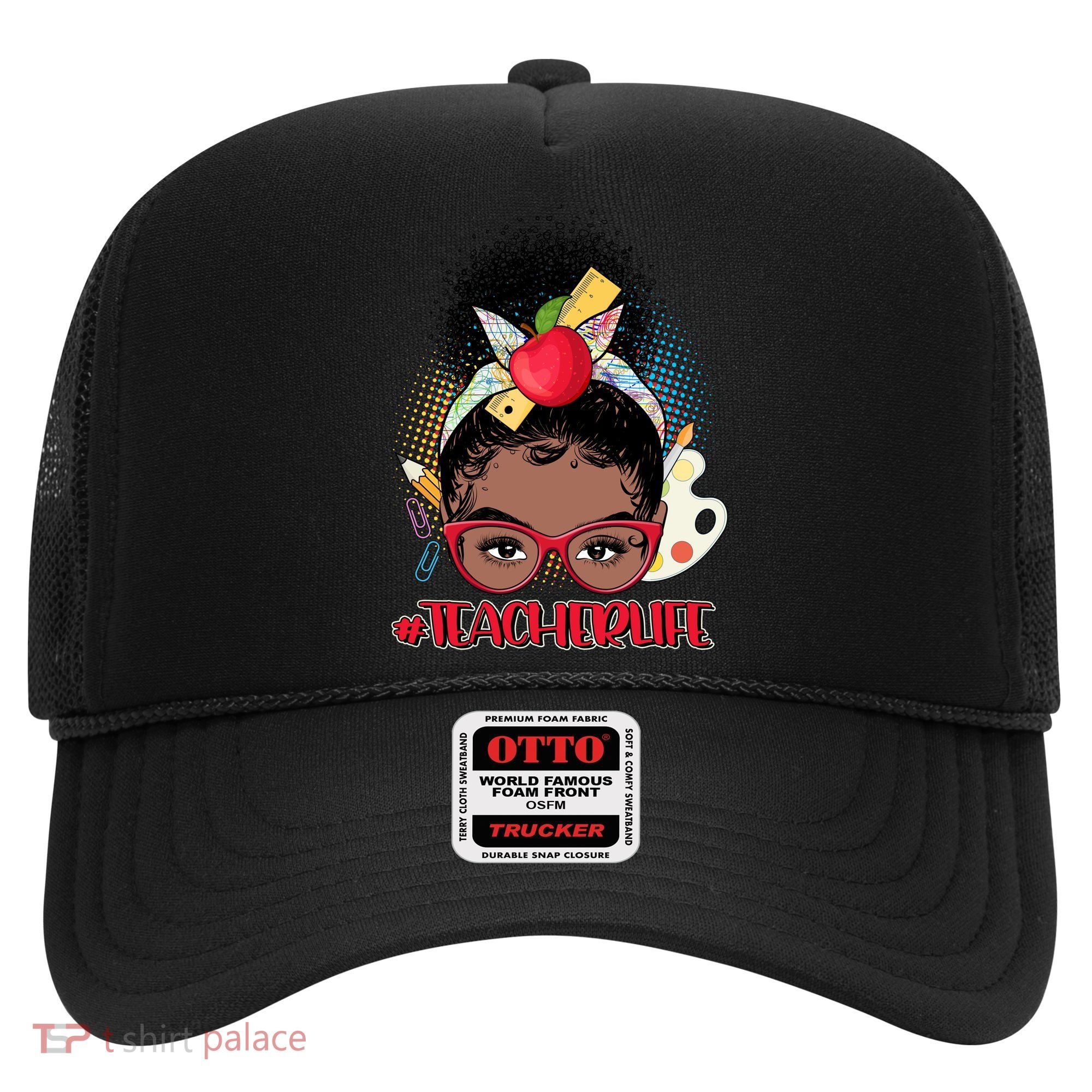 Cute #Teacher Life Afro Puff Bun Teacher Hat