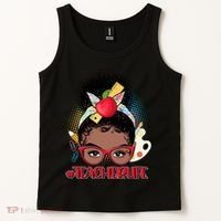 Cute #Teacher Life Afro Puff Bun Teacher Tank Top thumb 2