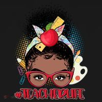 Cute #Teacher Life Afro Puff Bun Teacher Visor thumb 3