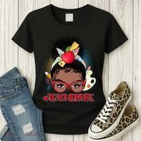Cute #Teacher Life Afro Puff Bun Teacher Women's T-Shirt thumb 3