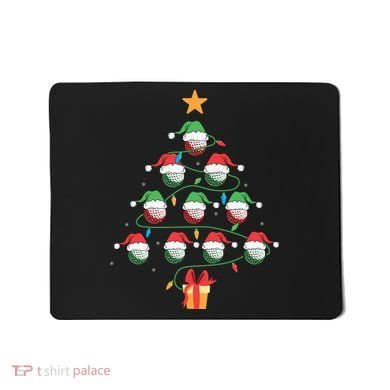 Christmas Golf Tree Light Santa Hat Funny Xmas Sport Holiday Mousepad