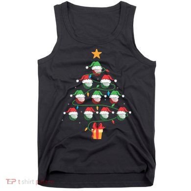 Christmas Golf Tree Light Santa Hat Funny Xmas Sport Holiday Tank Top