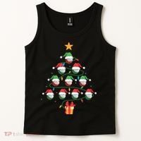 Christmas Golf Tree Light Santa Hat Funny Xmas Sport Holiday Tank Top thumb 2