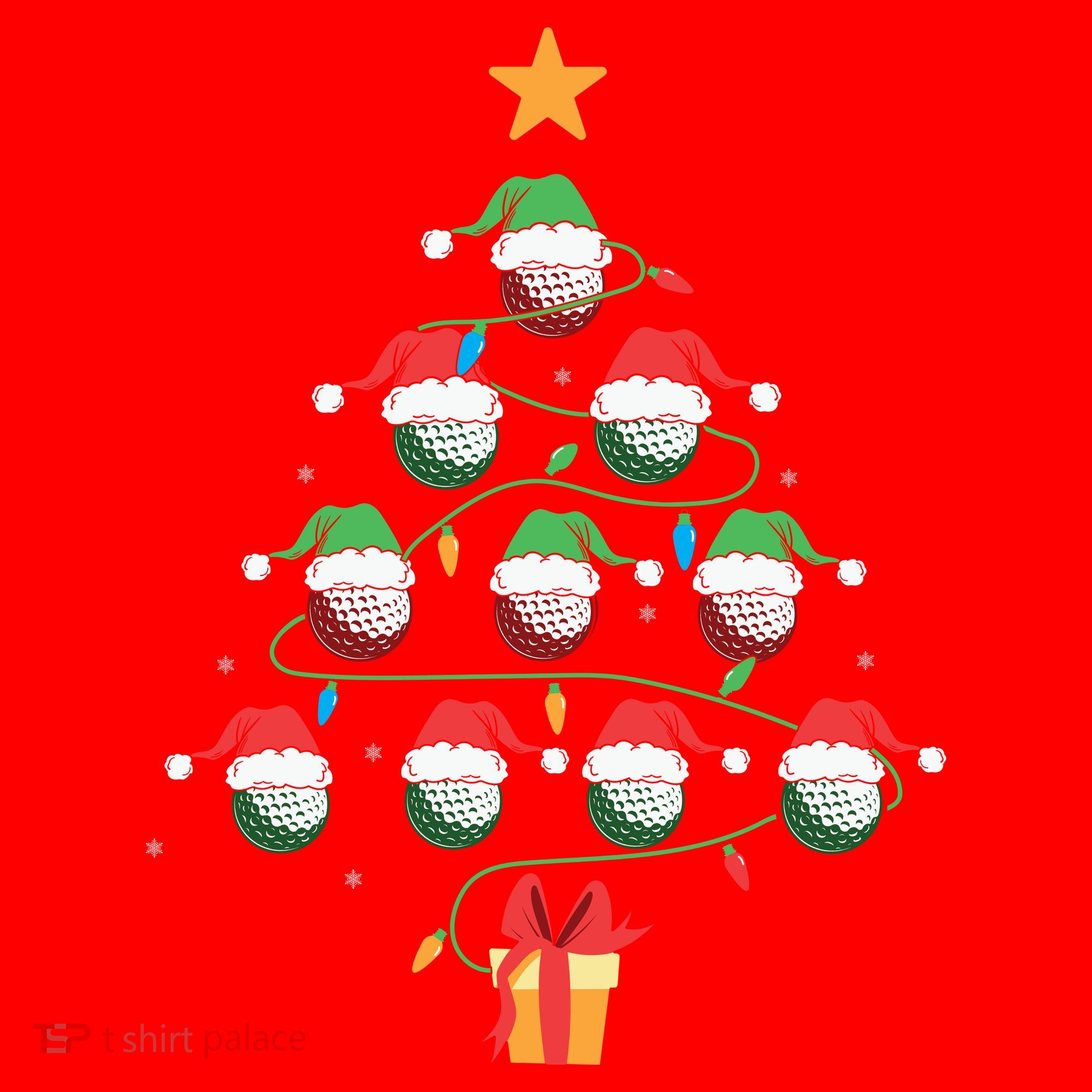 Christmas Golf Tree Light Santa Hat Funny Xmas Sport Holiday Santa Hat