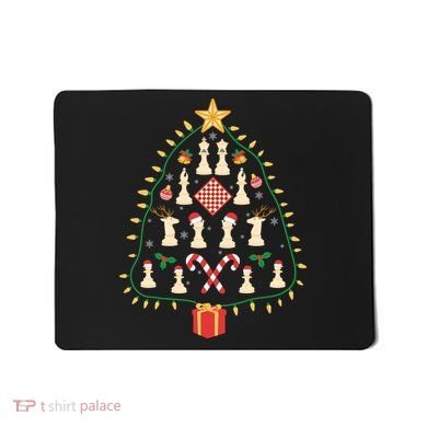 Christmas Chess Tree Light Santa Hat Funny Xmas Sport Holiday Mousepad