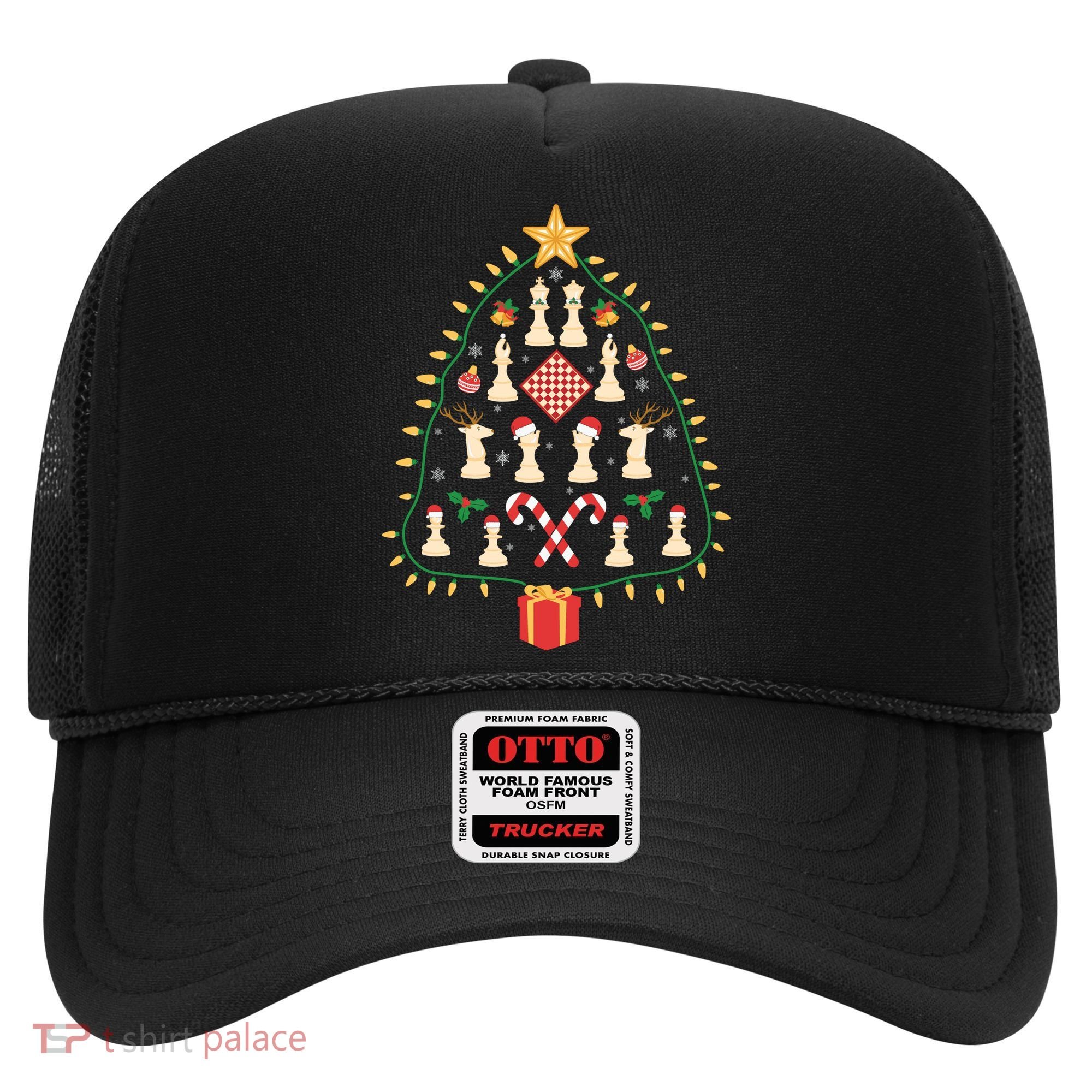 Christmas Chess Tree Light Santa Hat Funny Xmas Sport Holiday Hat