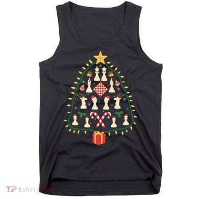 Christmas Chess Tree Light Santa Hat Funny Xmas Sport Holiday Tank Top