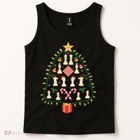 Christmas Chess Tree Light Santa Hat Funny Xmas Sport Holiday Tank Top thumb 2