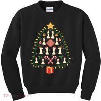Christmas Chess Tree Light Santa Hat Funny Xmas Sport Holiday Kids Sweatshirt thumb 0