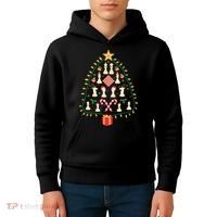 Christmas Chess Tree Light Santa Hat Funny Xmas Sport Holiday Kids Hoodie thumb 4