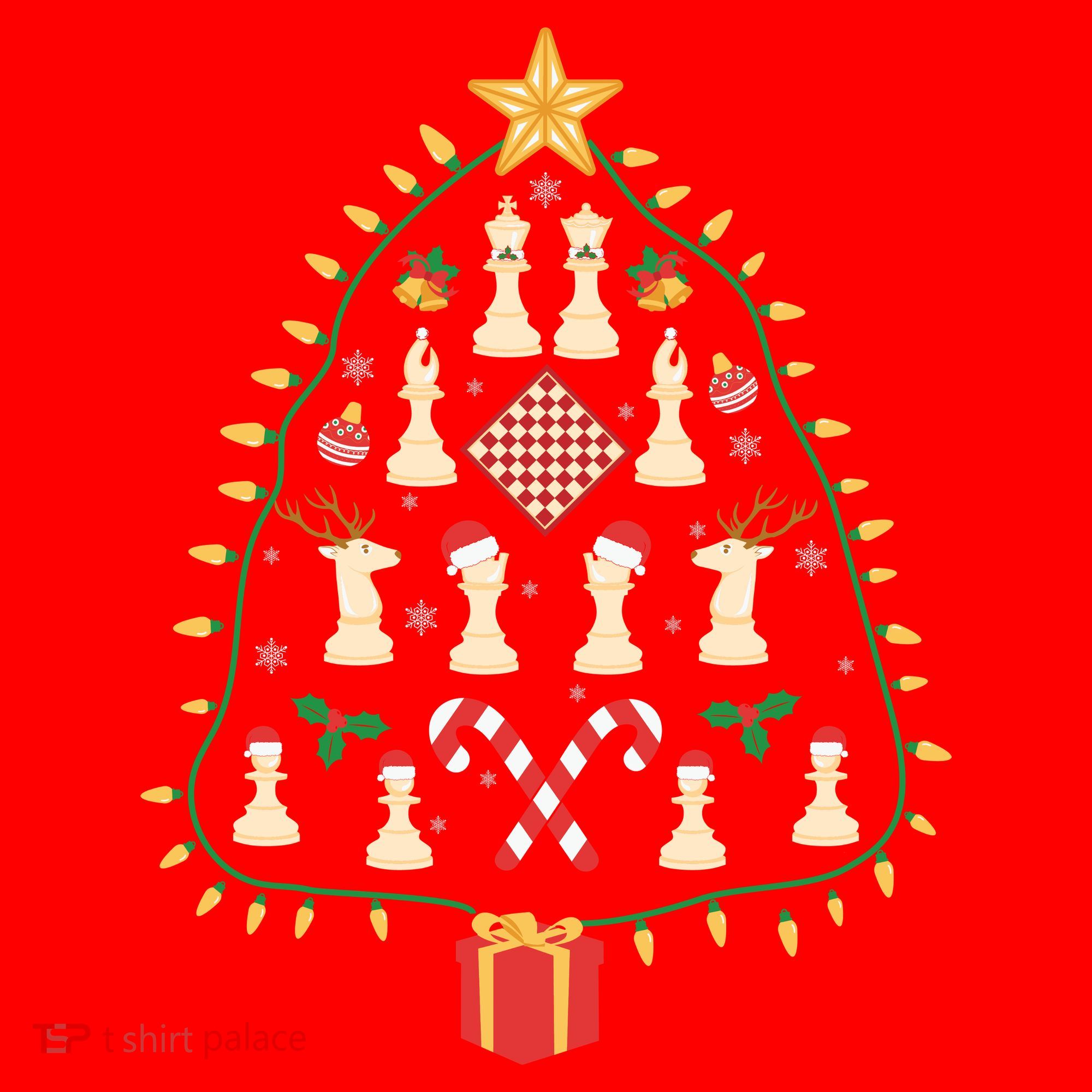 Christmas Chess Tree Light Santa Hat Funny Xmas Sport Holiday Santa Hat