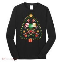 Christmas Billiard Tree Light Santa Hat Funny Xmas Sport Holiday Long Sleeve Shirt thumb 0