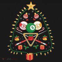 Christmas Billiard Tree Light Santa Hat Funny Xmas Sport Holiday Sweatshirt thumb 3