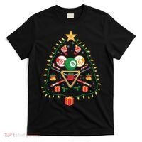 Christmas Billiard Tree Light Santa Hat Funny Xmas Sport Holiday T-Shirt thumb 0