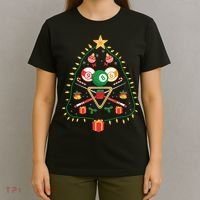 Christmas Billiard Tree Light Santa Hat Funny Xmas Sport Holiday T-Shirt thumb 4