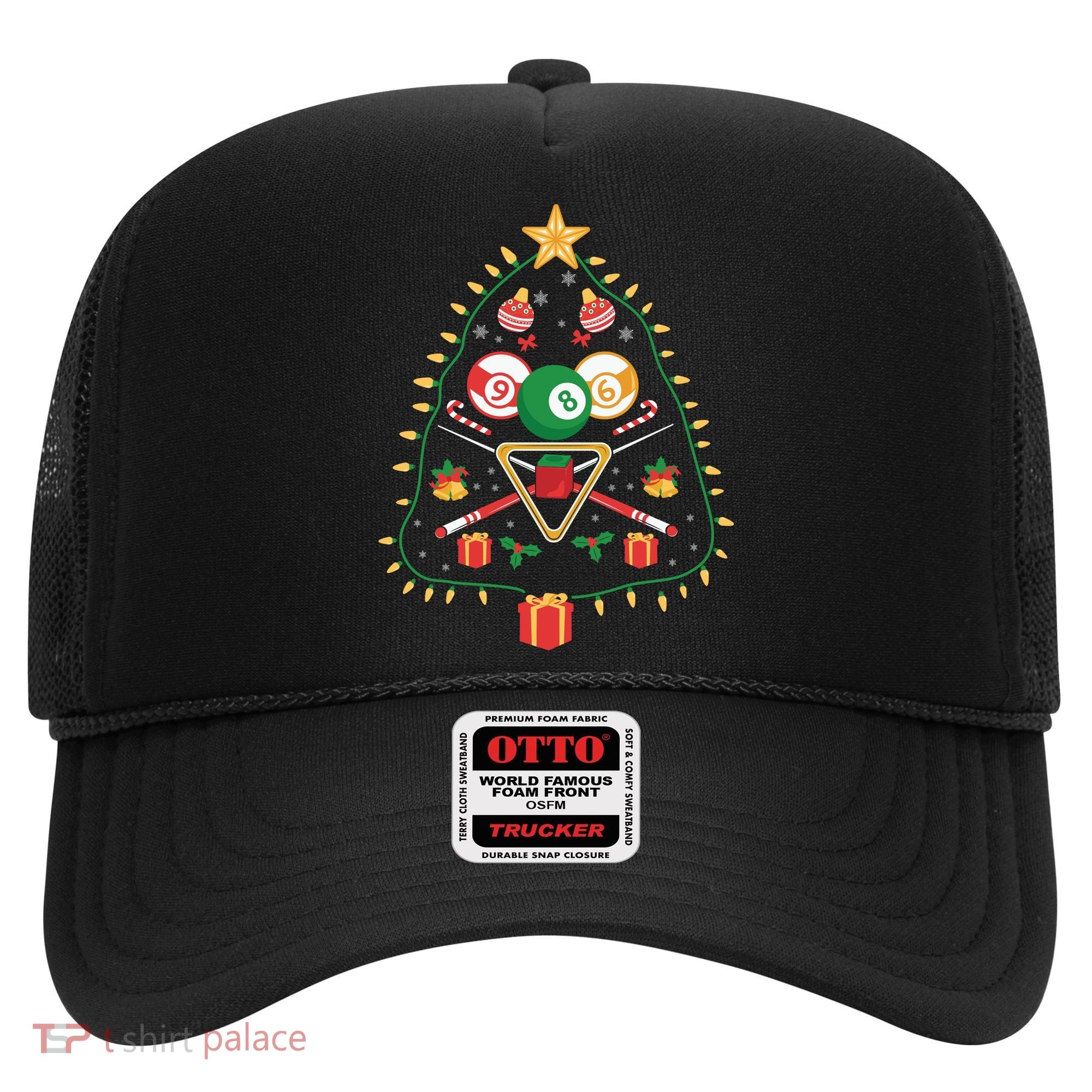 Christmas Billiard Tree Light Santa Hat Funny Xmas Sport Holiday Hat