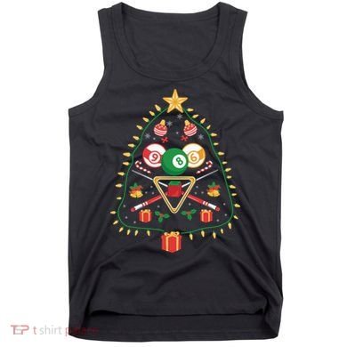 Christmas Billiard Tree Light Santa Hat Funny Xmas Sport Holiday Tank Top