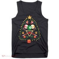 Christmas Billiard Tree Light Santa Hat Funny Xmas Sport Holiday Tank Top thumb 0