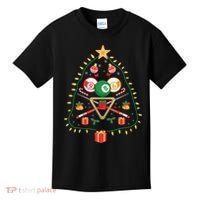Christmas Billiard Tree Light Santa Hat Funny Xmas Sport Holiday Kids T-Shirt thumb 0