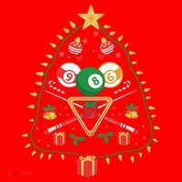 Christmas Billiard Tree Light Santa Hat Funny Xmas Sport Holiday Santa Hat thumb 1