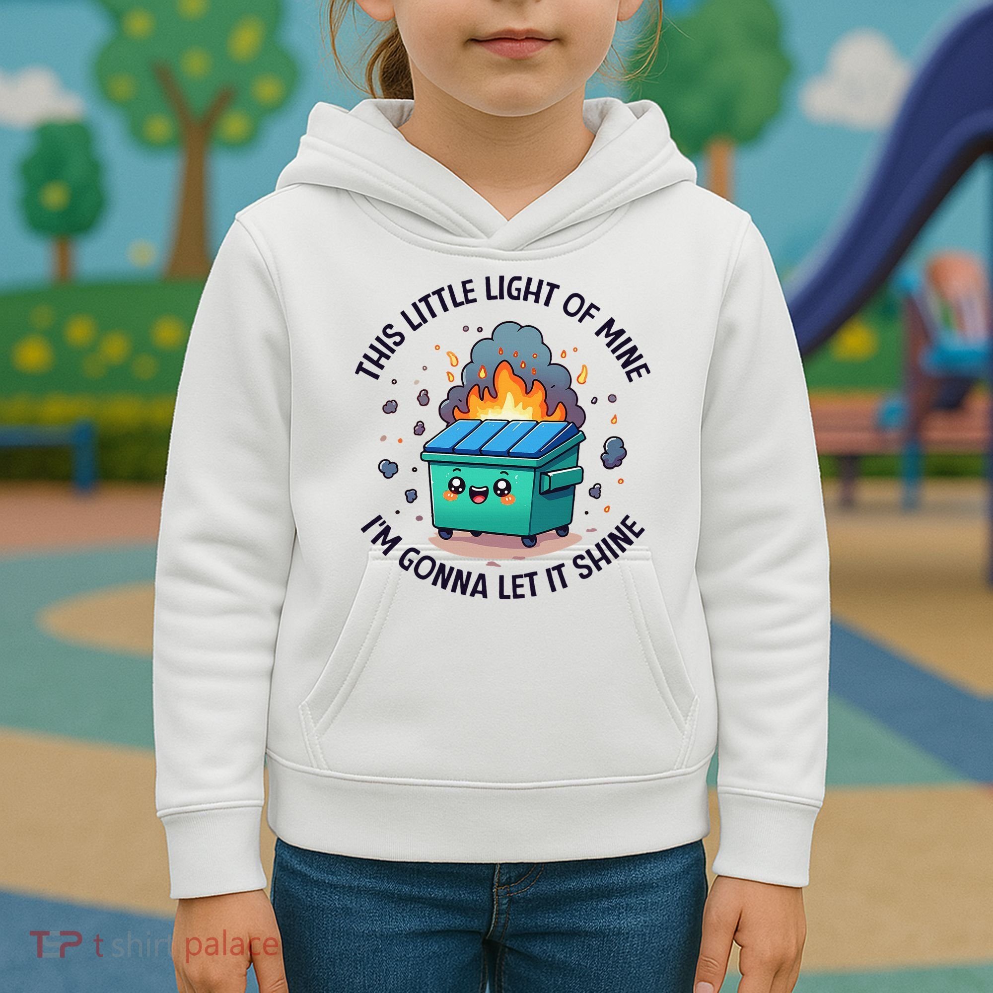 Cute This Little Light Of Mine Lil Dumpster Fire Kids Hoodie