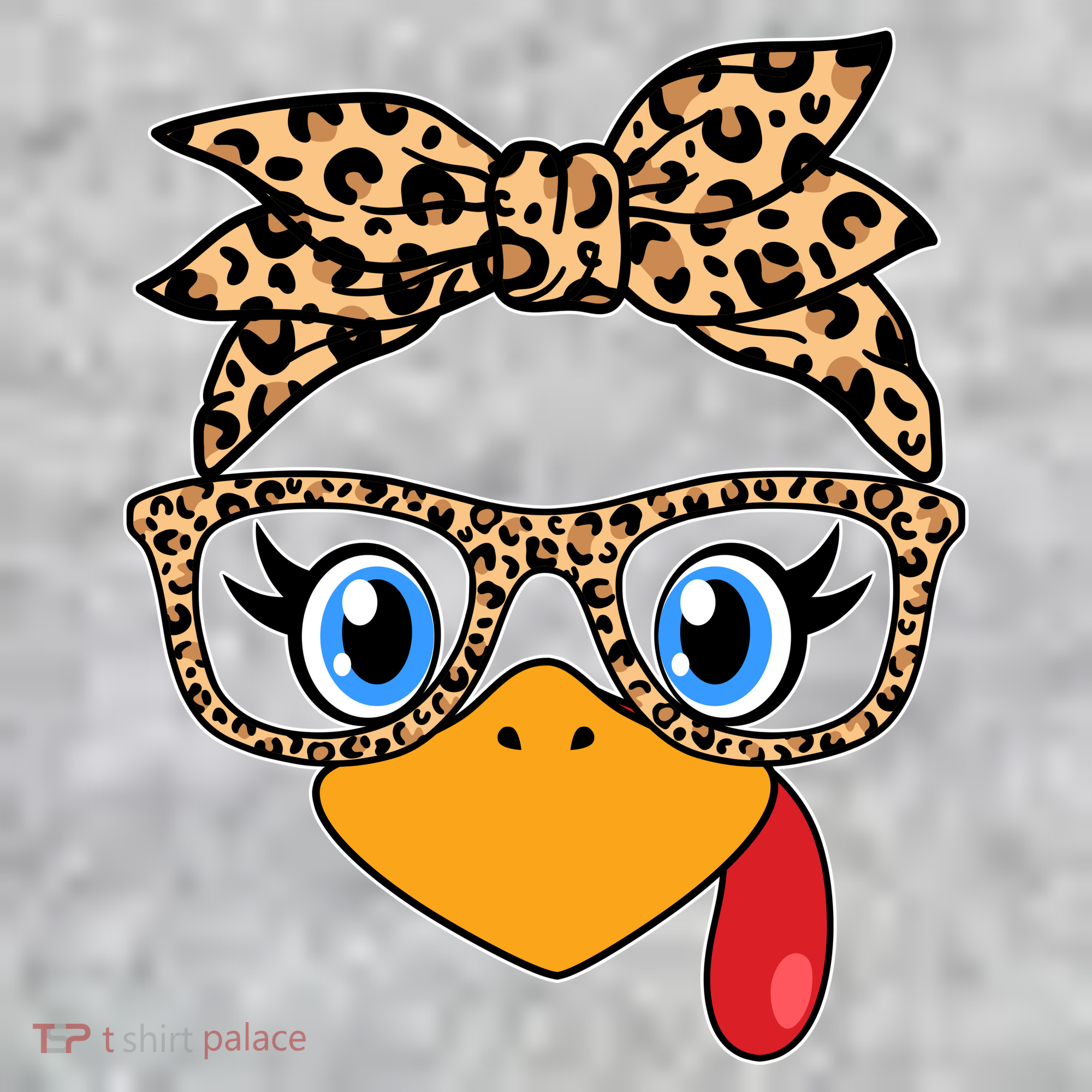 Cute Thanksgiving Leopard Print Bandana Glasses Turkey Girl Sweatshirt