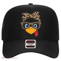 Cute Thanksgiving Leopard Print Bandana Glasses Turkey Girl Hat thumb 0