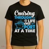 Cruising Through Life One Port at a Time Funny Cruise T-Shirt thumb 3