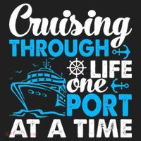 Cruising Through Life One Port at a Time Funny Cruise Beanie thumb 2