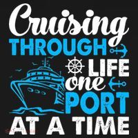 Cruising Through Life One Port at a Time Funny Cruise Women's Hoodie thumb 2