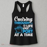 Cruising Through Life One Port at a Time Funny Cruise Women's Tank Top thumb 3