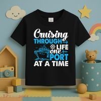 Cruising Through Life One Port at a Time Funny Cruise Toddler T-Shirt thumb 3
