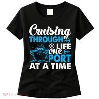 Cruising Through Life One Port at a Time Funny Cruise Women's T-Shirt thumb 0