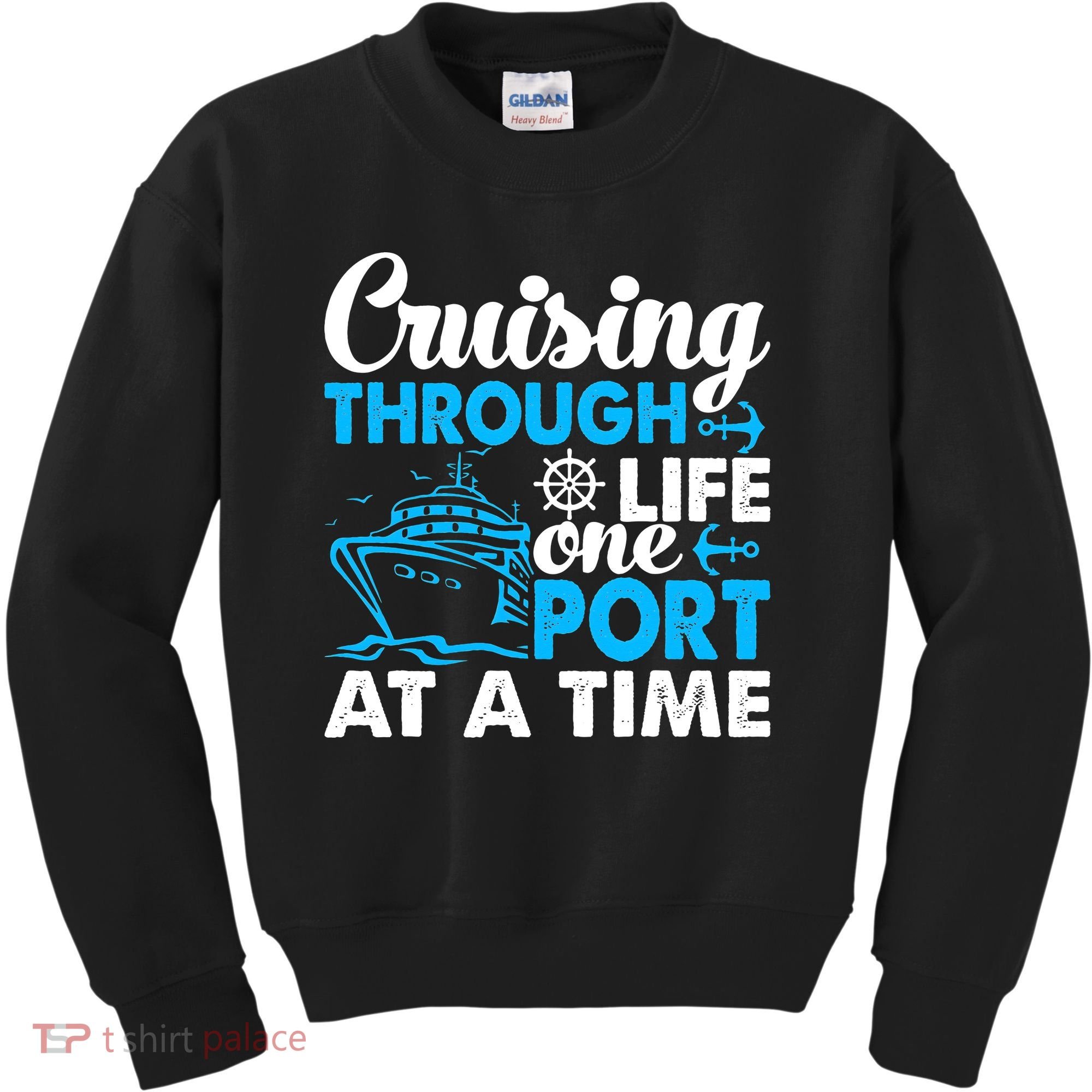 Cruising Through Life One Port at a Time Funny Cruise Kids Sweatshirt