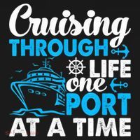 Cruising Through Life One Port at a Time Funny Cruise Backpack thumb 2