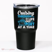 Cruising Through Life One Port at a Time Funny Cruise Tumbler thumb 0