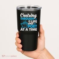 Cruising Through Life One Port at a Time Funny Cruise Tumbler thumb 2