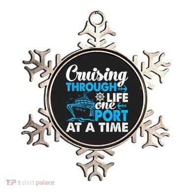 Cruising Through Life One Port at a Time Funny Cruise Ornament